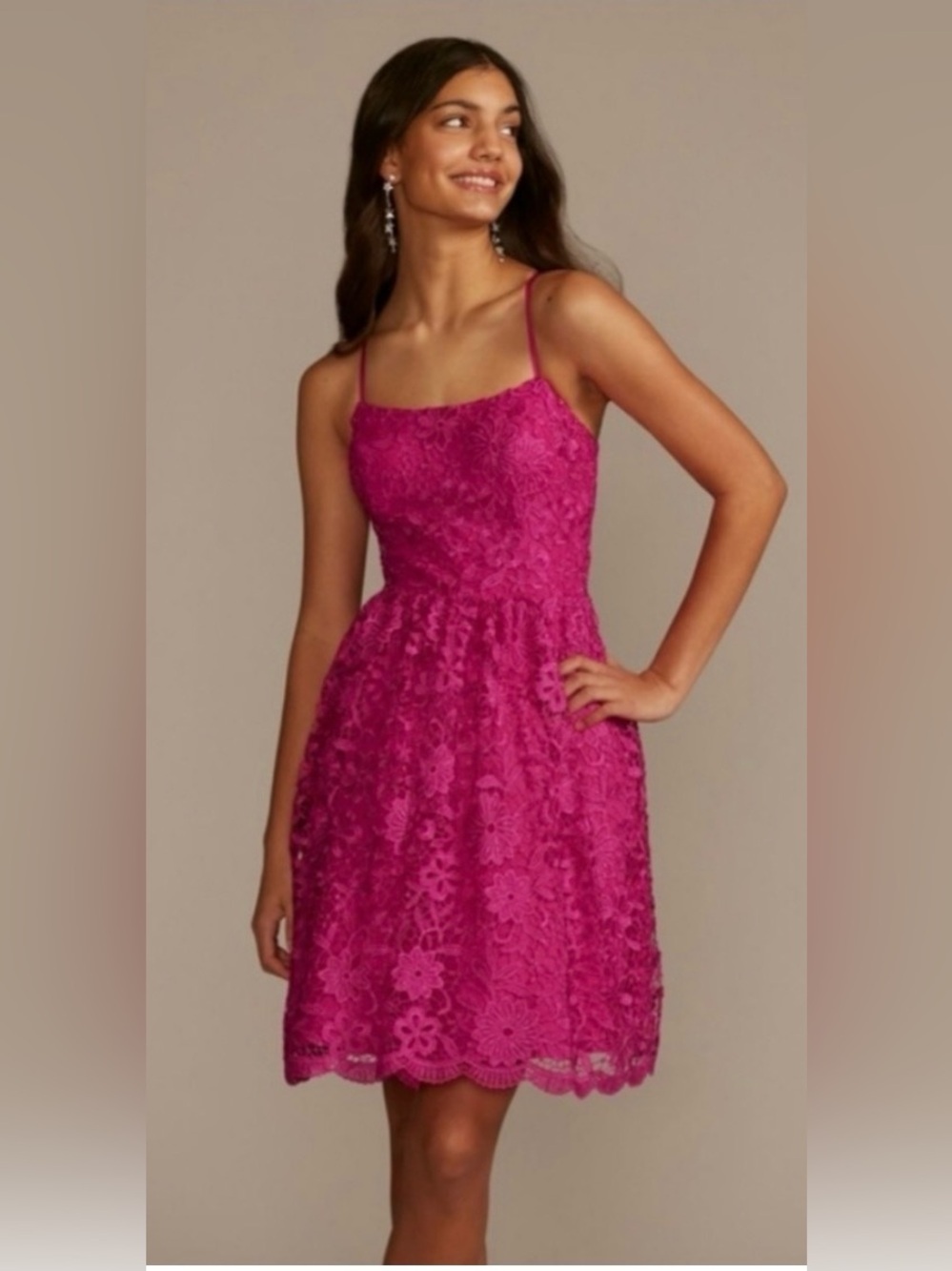 NWT David's Bridal Begoni Short Lace Dress - Picture 3 of 9